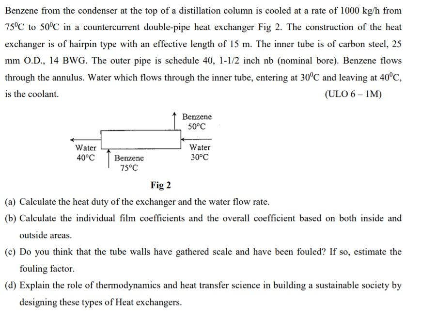Solved Benzene From The Condenser At The Top Of A Distill
