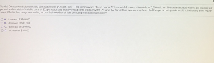 Sundial Pany Manufactures And Sells Walches For Chegg 