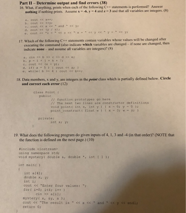 Solved Part I Using The Terms Defined Below Fill In The Chegg Com