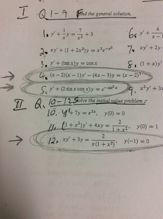 Find The General Solution Y 1 Xy 7 X 2 3 Chegg Com