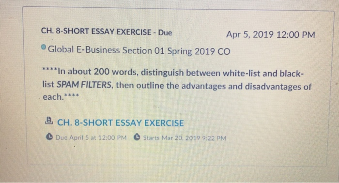 Help With Essay Papers Compare And Contrast Essay High School And College also College English Essay Topics Solved Ch Short Essay Exercise Due O Global E Business General English Essays