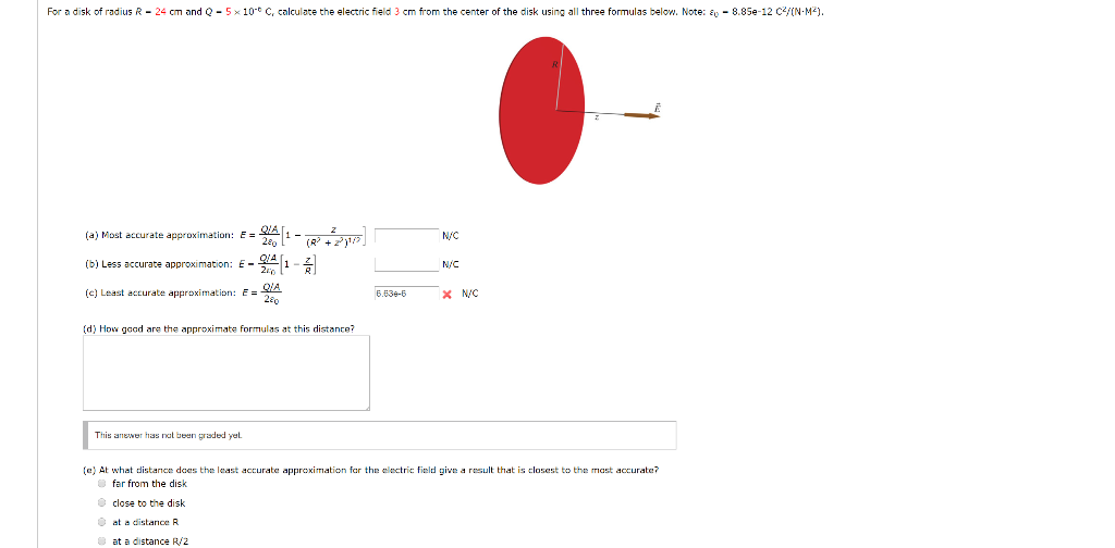 Solved For A Disk Of Radius R 24 Cm And Q 5 10 6 C Chegg Com