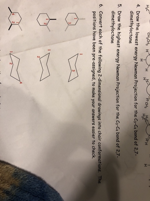 Solved H3c 4 Draw The Lowest Energy Newman Projection Fo
