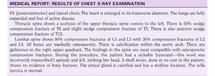 Solved 1. Translate the Medical Report: Results of Chest