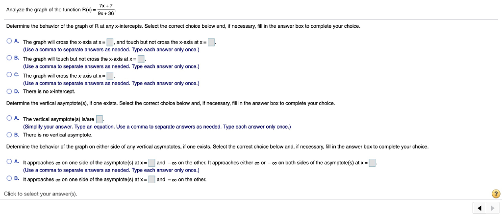 Solved 7x 7 Analyze The Graph Of The Function R X 9x 36 Chegg Com