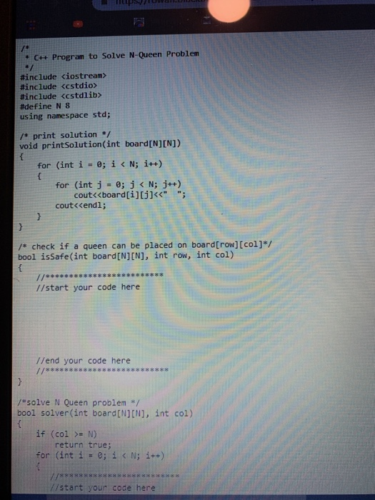 C+ Program to Solve N-Queen Problem #include iostream» #include <Cstdio» #include <Cstdlib define N 8 using namespace std;