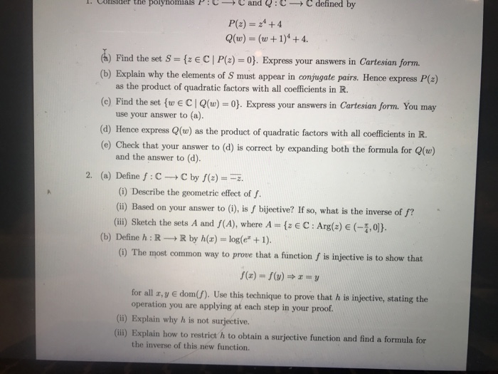 Solved R Consider The Polynomials P C S And Q S Chegg Com