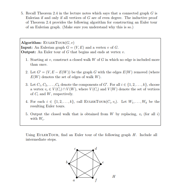 5 Recall Theorem 2 4 In The Lecture Notes Which S Chegg Com