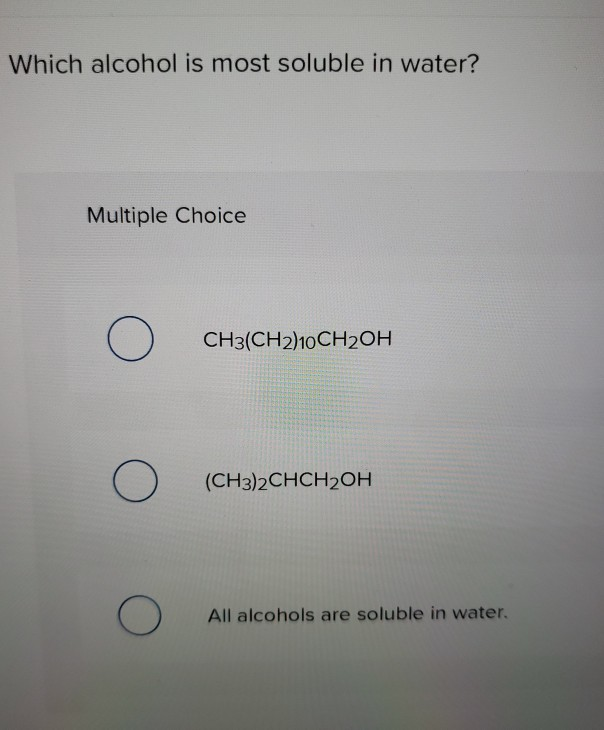 Which Alcohol is Most Soluble in Water?
