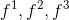 f^1,f^2,f^3