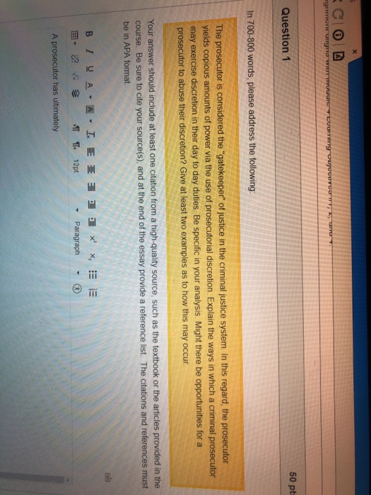 Question 1 50 Pt In 700 800 Words Please Address Chegg Com