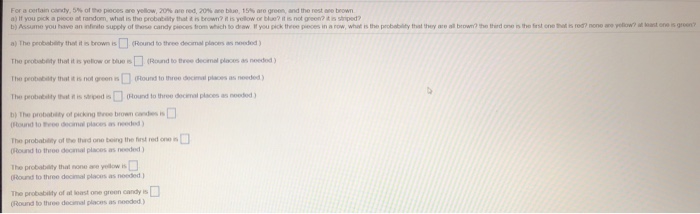 Solved Foracertain Candy 5 Ofthe Pedes Ae Yellow Ii Chegg Com
