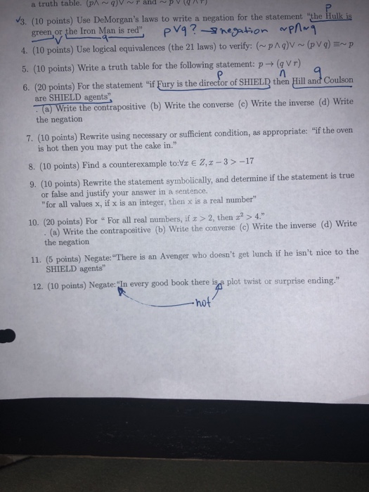 Solved A Truth Table P Q V R And P V Ann S 10 Chegg Com