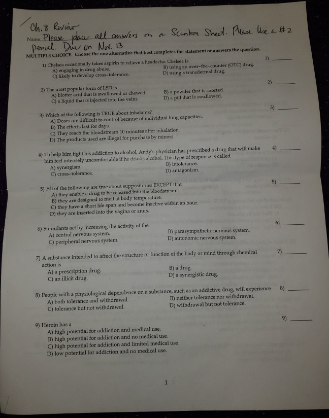 Solved Ch 8 Review Name Plea E Place All Answers Rn A S Chegg Com