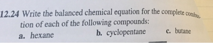 C5h10+o2=co2+h2o balanced equation picture