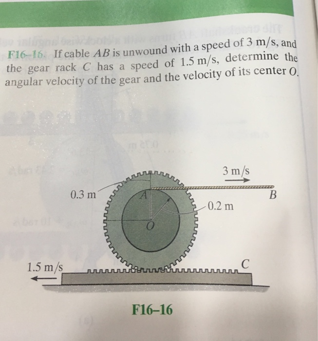 Solved 16 If Cable Ab Is Unwound With A Speed Of 3 M S Chegg Com