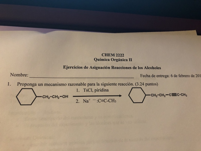 Chem 2222 Quimica Organica Ii Ejercicios De Chegg Com