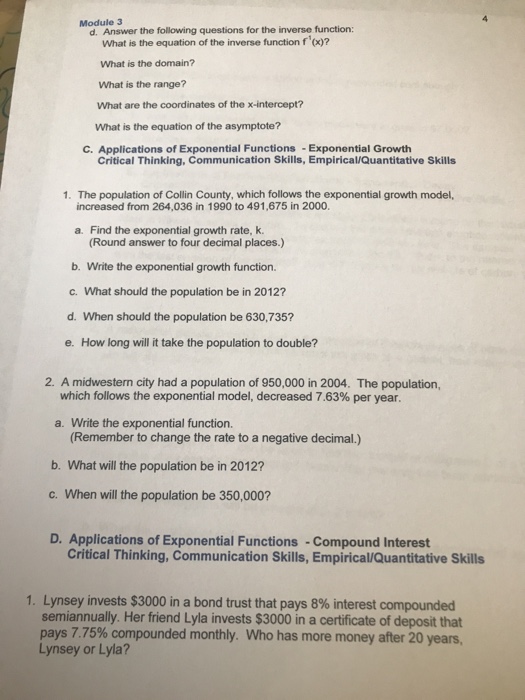 Chapter 7 exponential and logarithmic functions answer key image