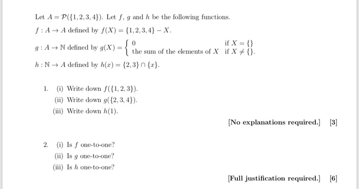 Solved Let A P 1 2 3 4 Let F G And H Be The Following Chegg Com