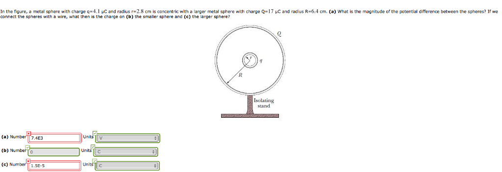 Solved In The Figure A Metal Sphere With Charge Q 4 1 Mc Chegg Com