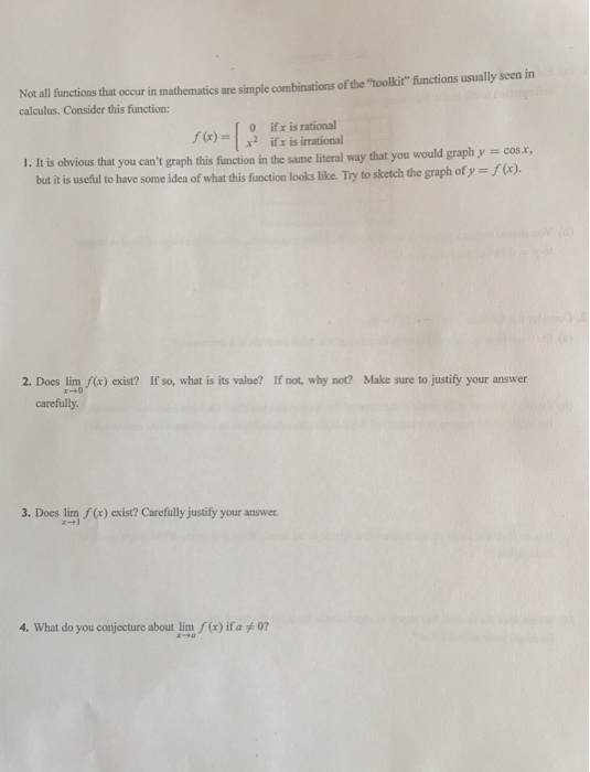 Solved Not All Functions That Occur In Mathematics Are Si