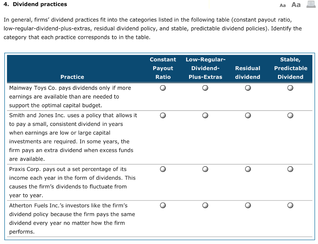 Residual dividend model formula image