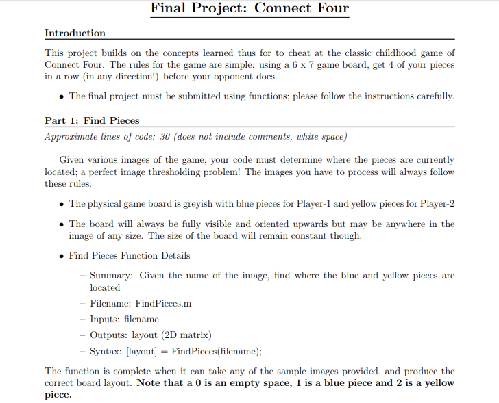 Final Project: Connect Four Introduction This project builds on the concepts learned thus for to cheat at the classic childho