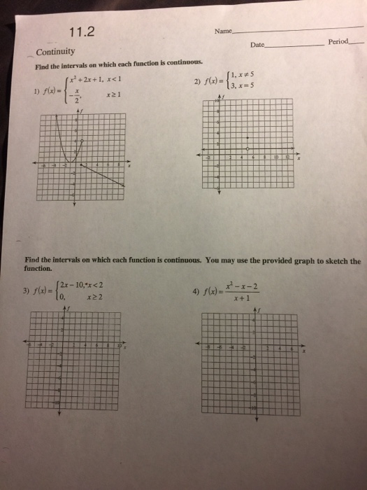 Solved Find The Intervals On Which Each Function Is Conti