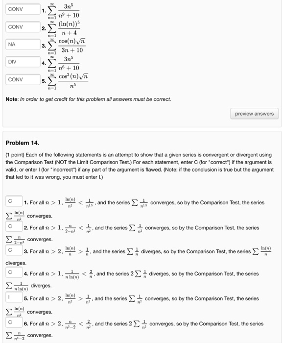 Solved 1 Point Test Each Of The Following Series For Co Chegg Com
