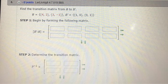 Transition matrix calculator