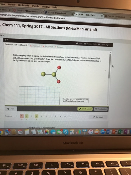 ozone for depletion solution Archive  19,  Chemistry 2017 Chegg.com March