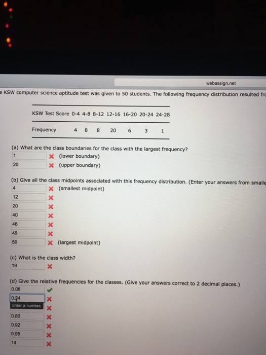 Solved What Are The Class Boundaries For The Class With T Chegg