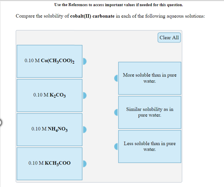 Solved Compare The Solubility Of Cobalt Ii Carbonate In Chegg Com