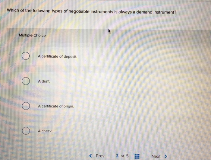 check a is a bank drawn bank draft a by Which Of Types The Instrum Negotiable Solved: Of Following