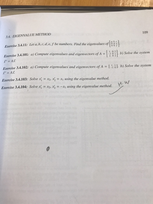 Solved 3 4 Eigenvalue Method Exercise 3 4 11 Let A B C Chegg Com