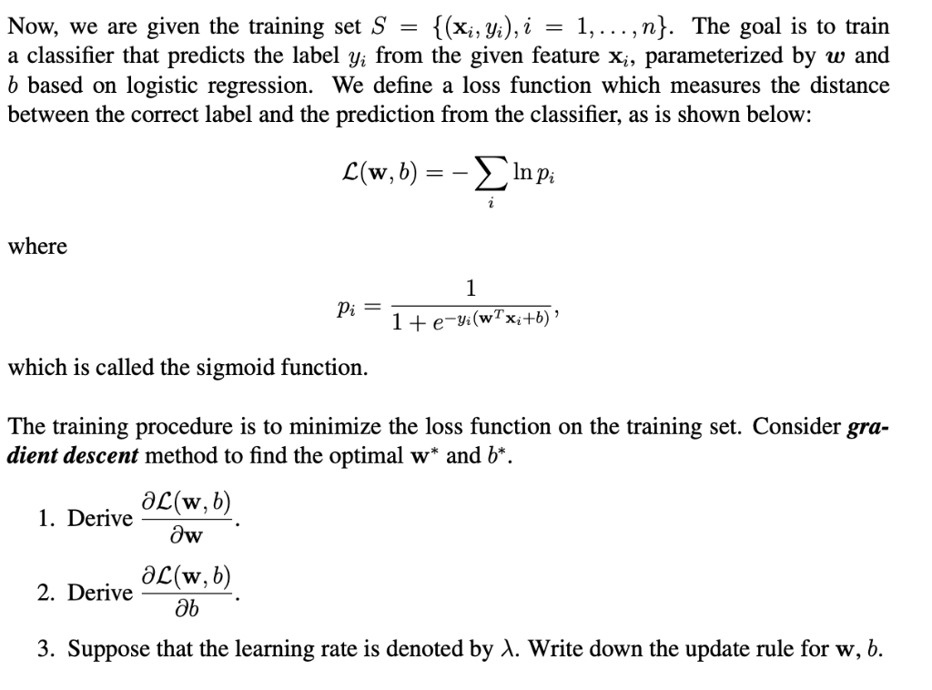 Now We Are Given The Training Set S X Y I Chegg Com
