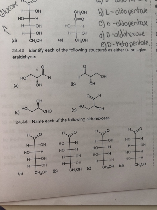 CH2OH CH2-OH What is the structure of L-glyceraldehyde? 31. (a) HO