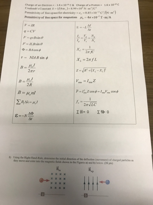 Solved Charge Of An Electron 1 6x10 C Charge Of A Proton Chegg Com