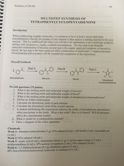 Multistep synthesis of tetraphenylcyclopentadienone essay picture