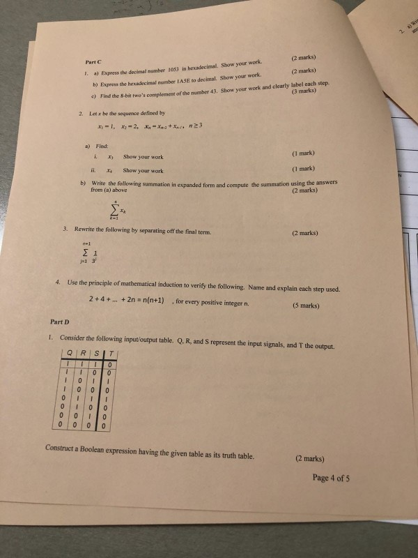 Solved Part B I A Consider The Universal Set U 1 2 3 Chegg Com