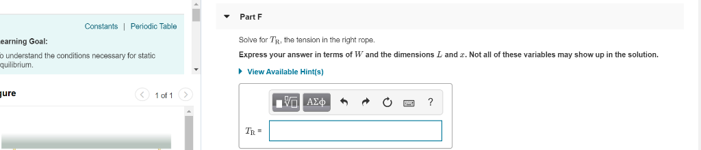 Solved Solve For TL, The Tension In The Left Rope. Expres