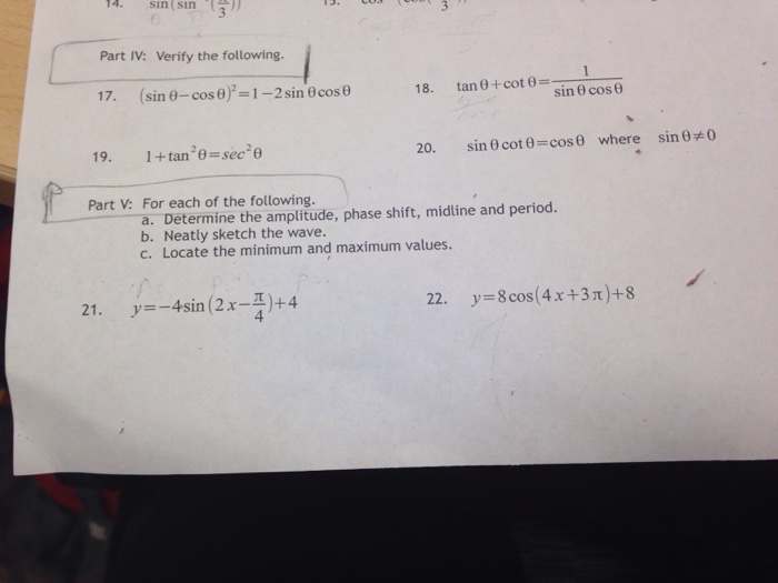 Solved Verify The Following Sin Theta Cos Theta 2 Chegg Com