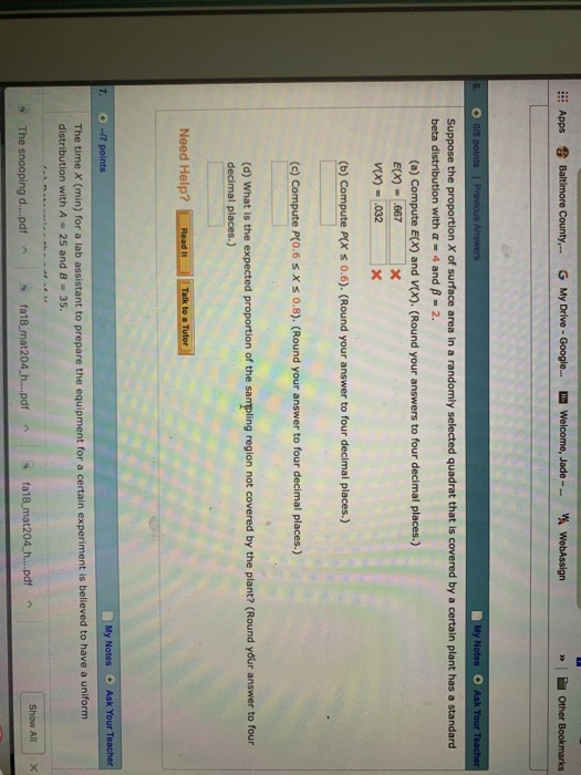 Solved Ask You Suppose The Proportion X Of Surface Area I Chegg Com