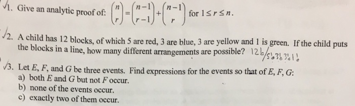 Solved Give An Analytic Proof Of N R N 1 R 1 Chegg Com