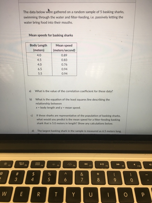Solved The Data Below Were Gathered On A Random Sample Of