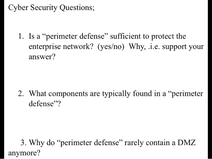 Three Questions for Five Experts: Perimeter Protection