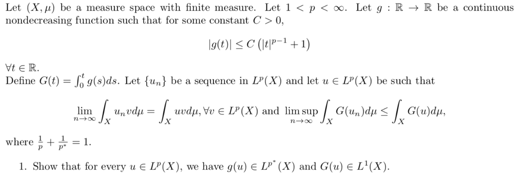 Solved Let X M Be A Measure Space With Finite Measure Chegg Com