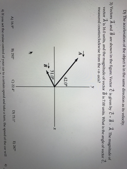 Solved Vectors A And B Are Shown In The Figure Vector C Chegg Com