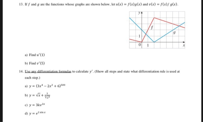 Solved 13 If F And G Are The Functions Whose Graphs Are Chegg Com