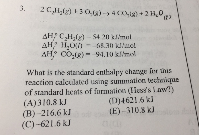 Solved 2c 2h 2 G 3 O 2 Rightarrow 4 Co 2 G 2 H 2o Chegg Com